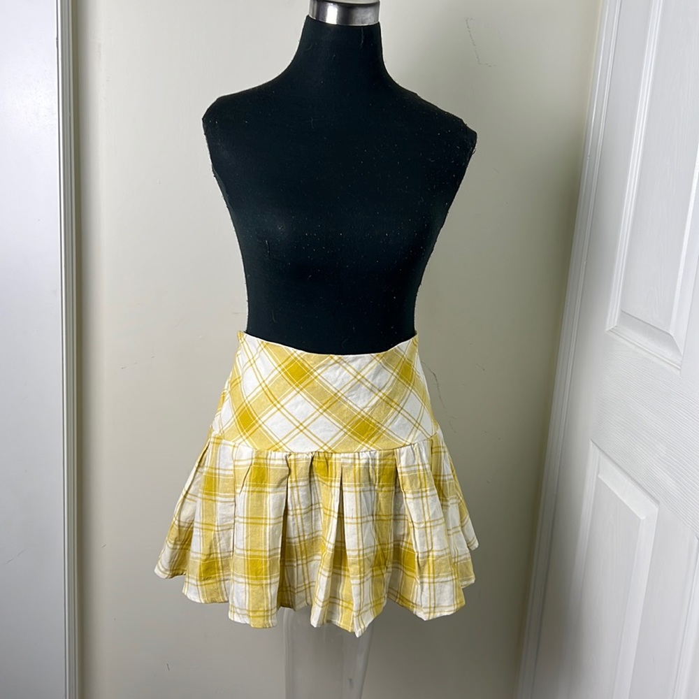 Urban Romantics Y2K Plaid Pleated Tennis Peplum Skirt Size Medium